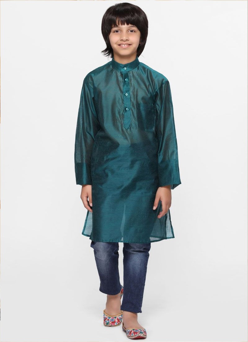 Solid Rama Green Kurta